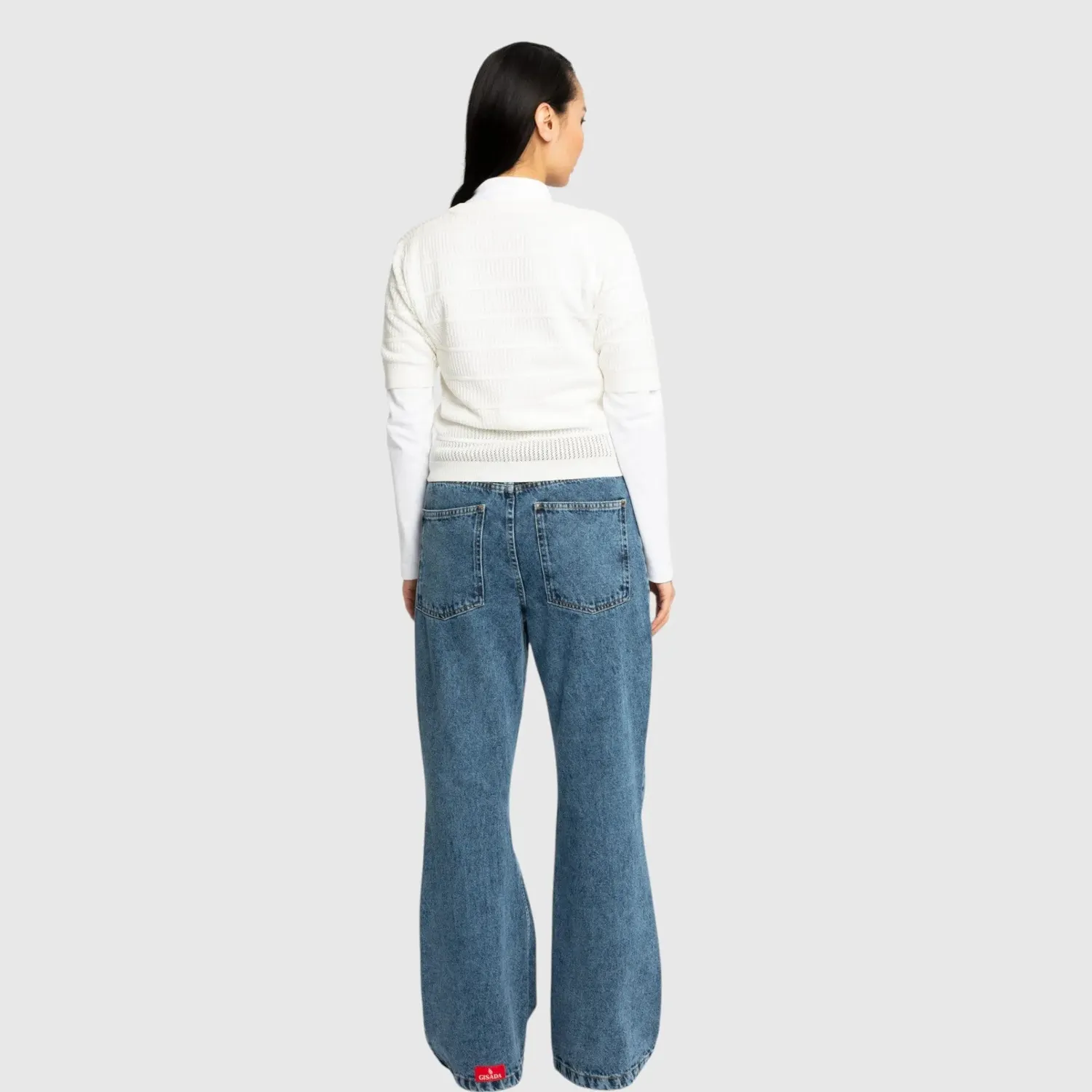Gisada 1502 cardigan elfenben pointelle