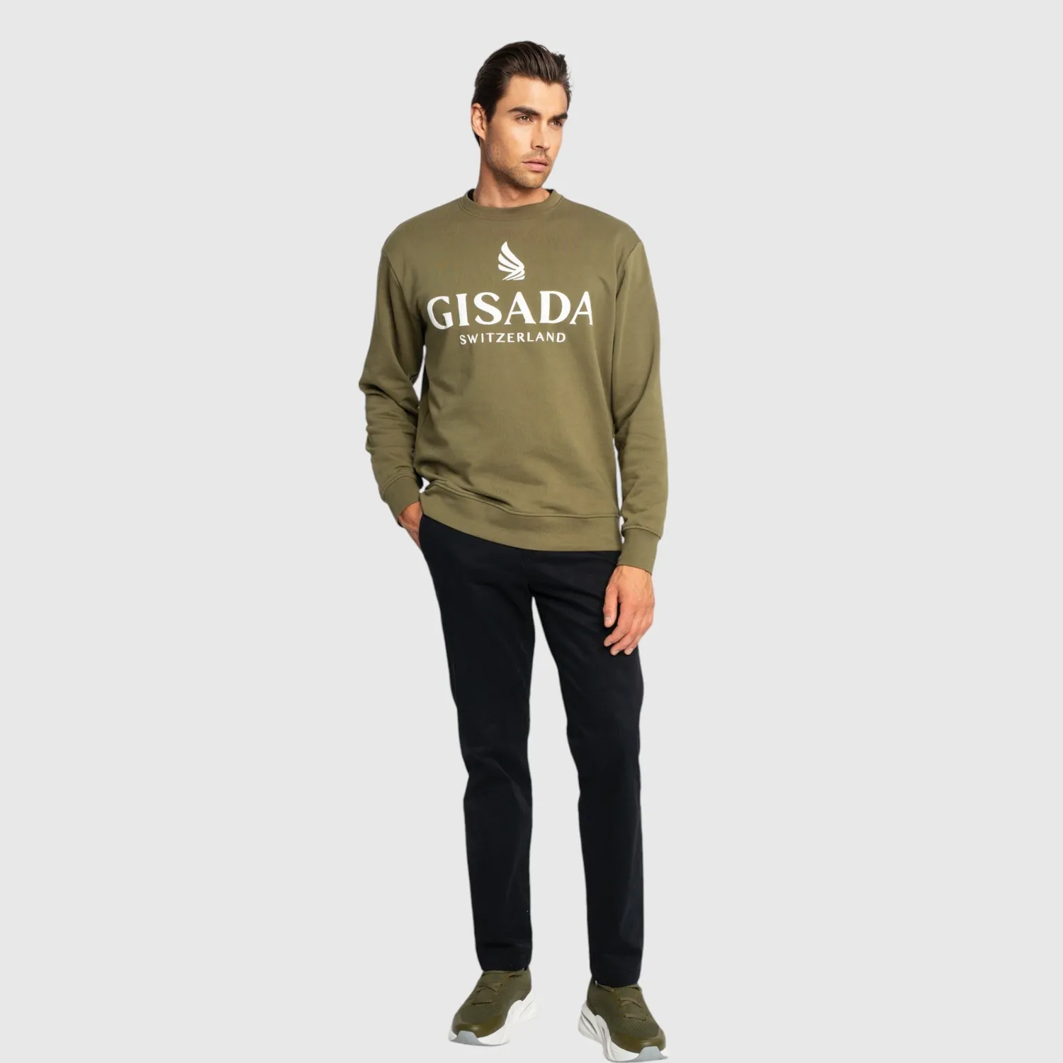 Gisada 3000 sweatshirt mørk oliven