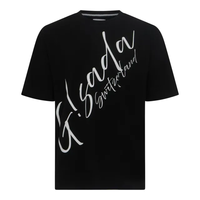 Gisada Chicago 1007 T-skjorte svart oversized kursiv trykk