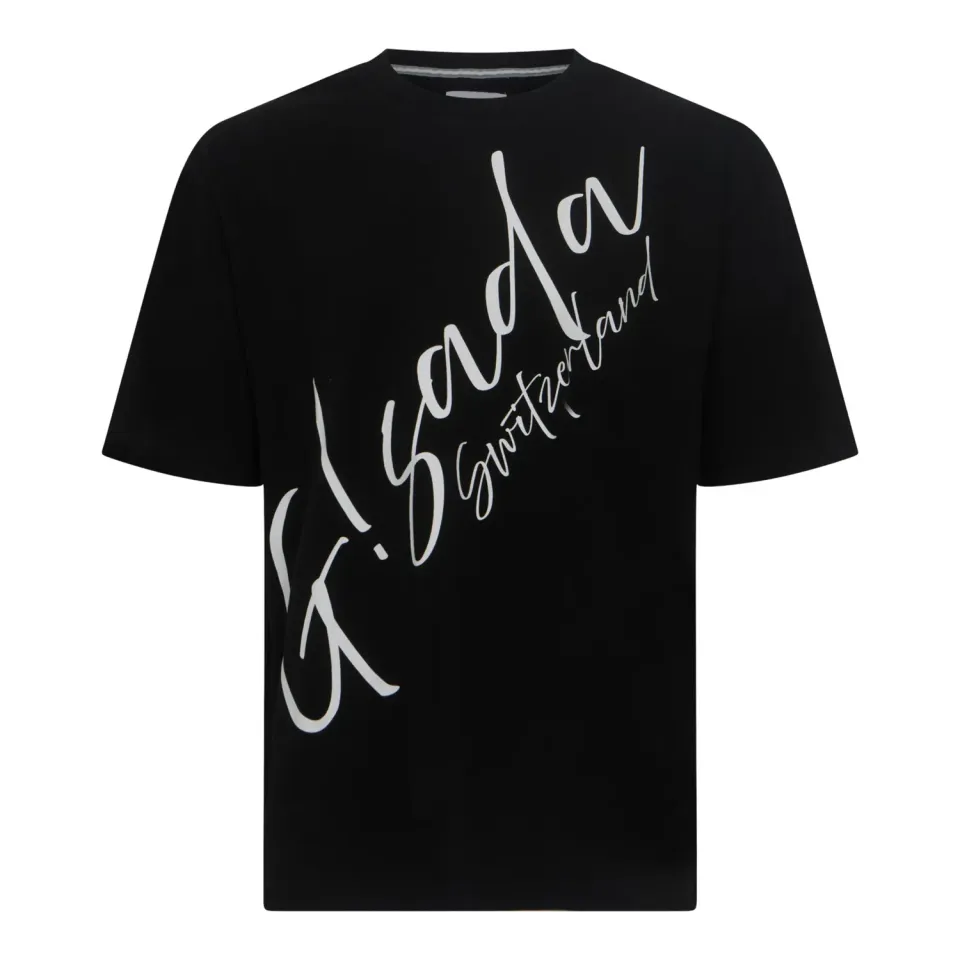 Gisada Chicago 1007 T-skjorte svart oversized kursiv trykk