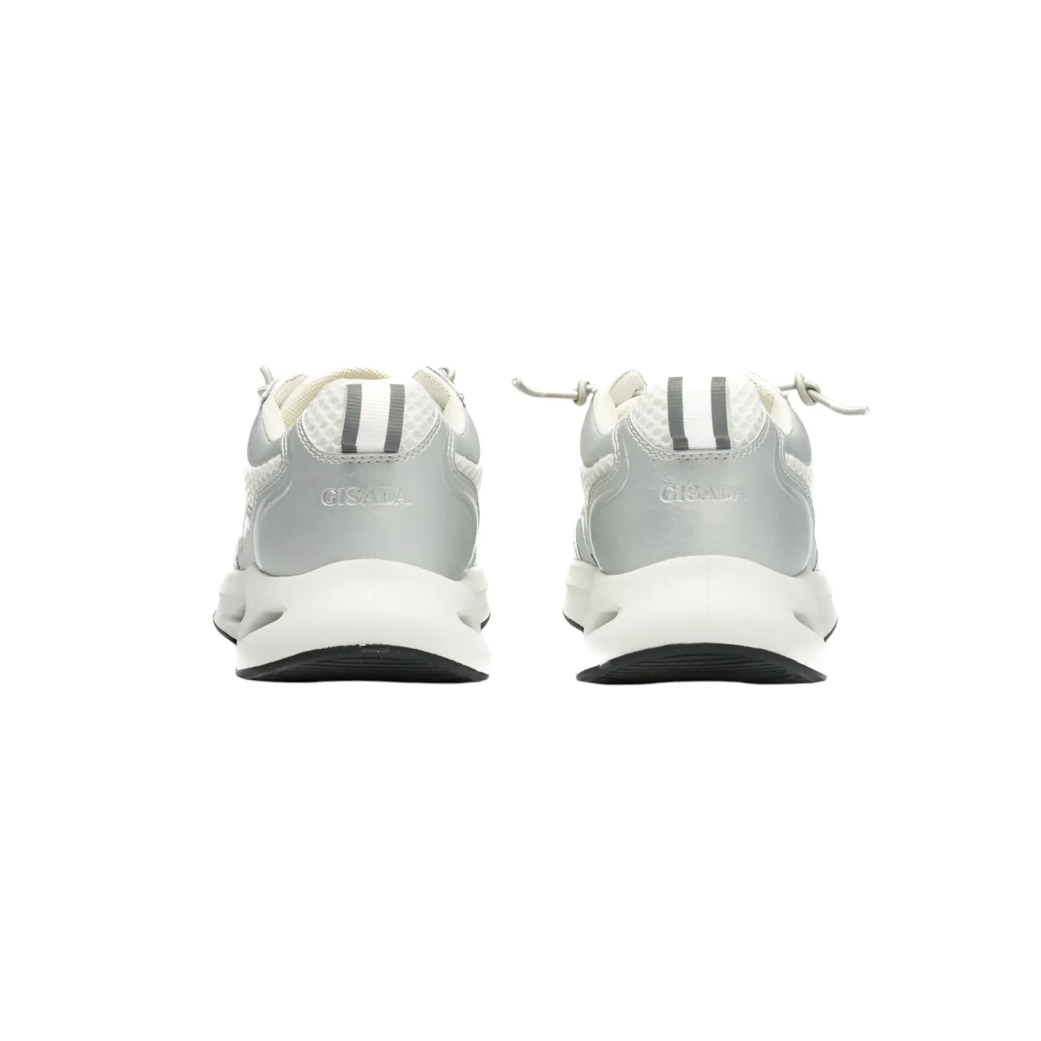 Gisada 16001 sneakers sølv hvit dame lær mesh