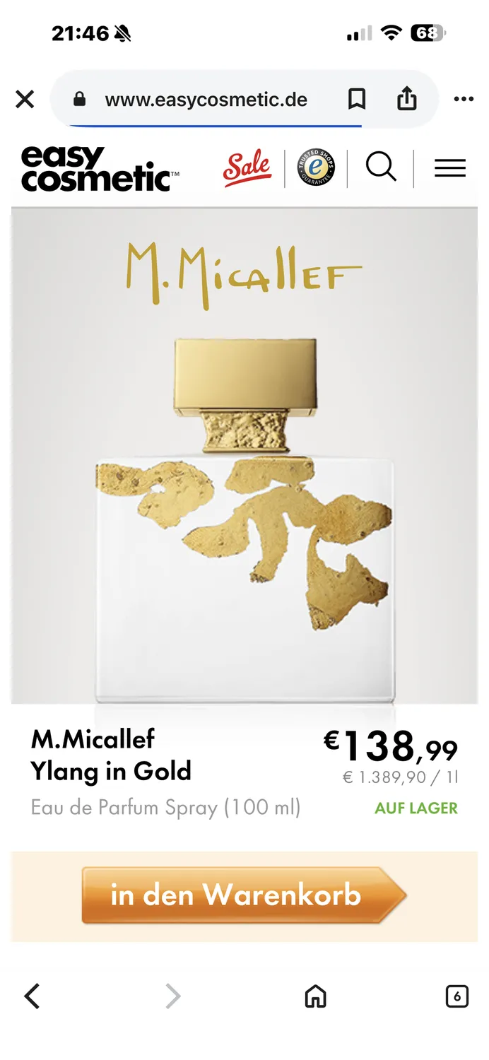 M.Micallef Ylang in Gold eau de parfum 100 ml solrik vanilje