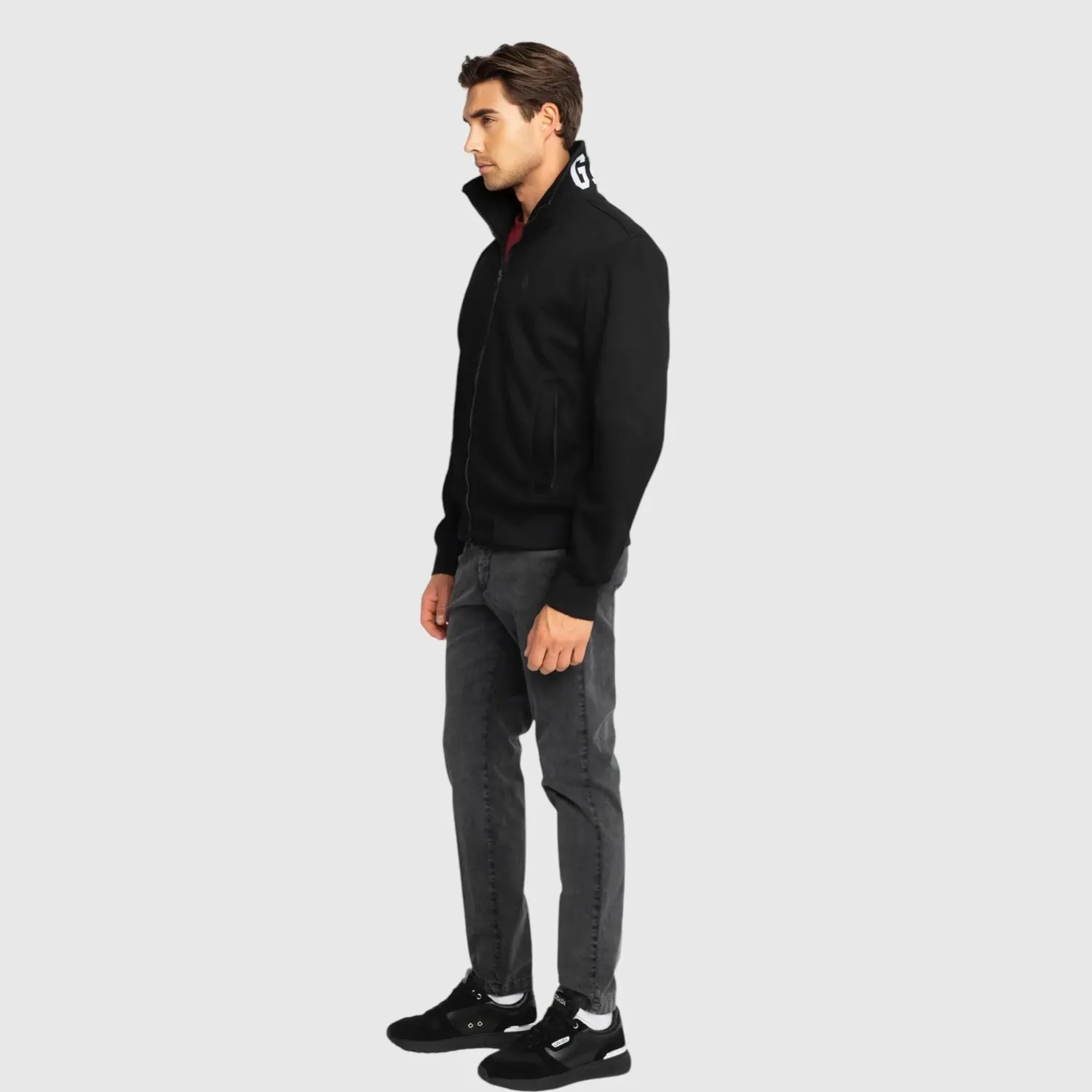 Gisada 1310 vindjakke svart regular fit strikk