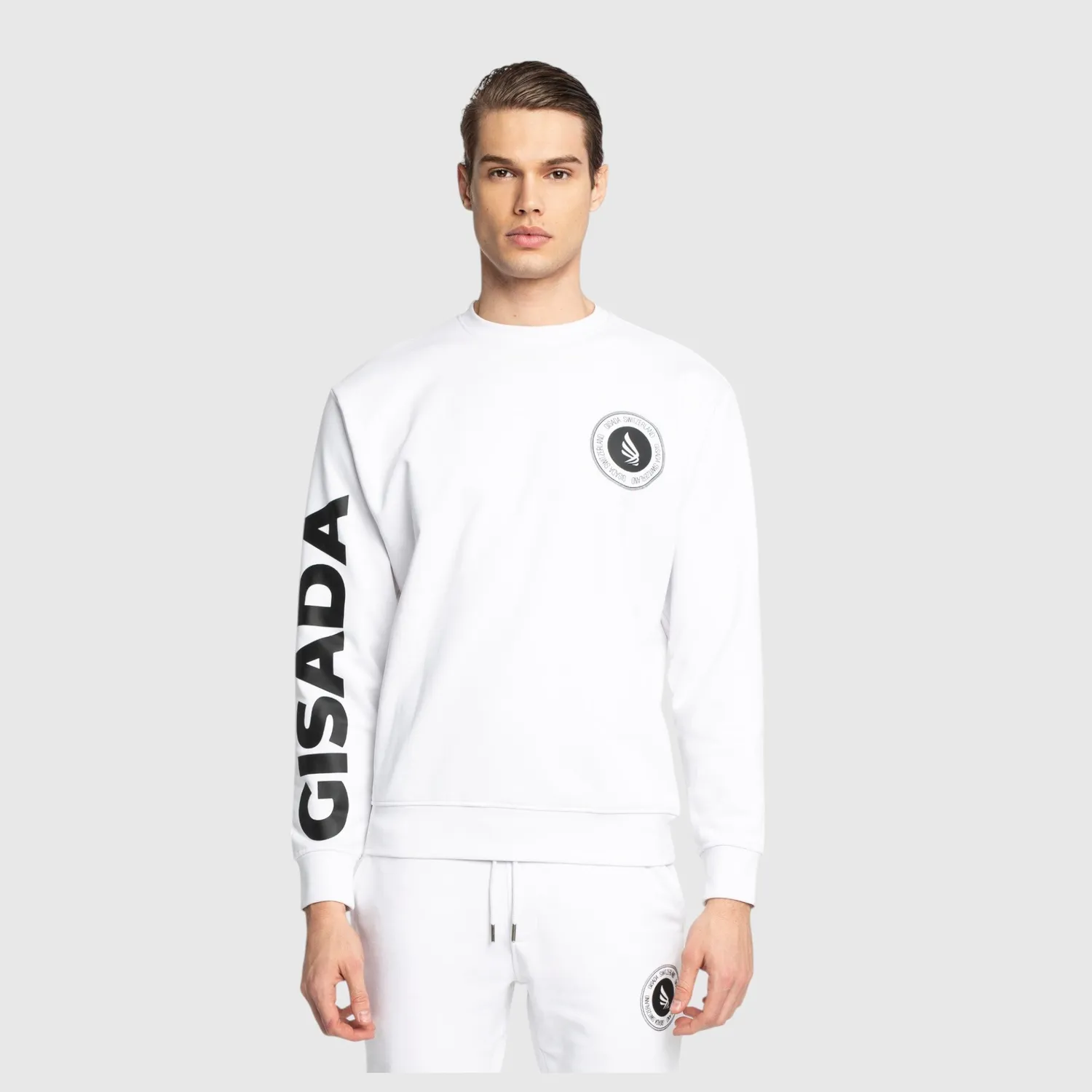 Gisada Rio 3002 sweatshirt hvit melloms bomull
