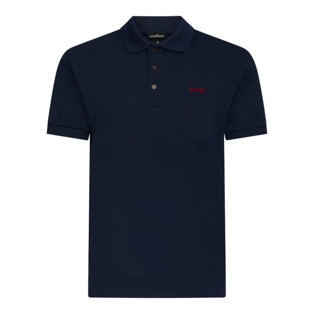 Gisada 2004 poloskjorte navy – pustende piqué