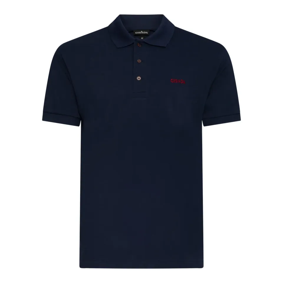 Gisada 2004 poloskjorte navy – pustende piqué