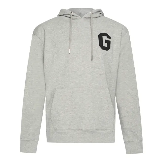 Gisada Regular Fit Hoodie hettegenser grå patch