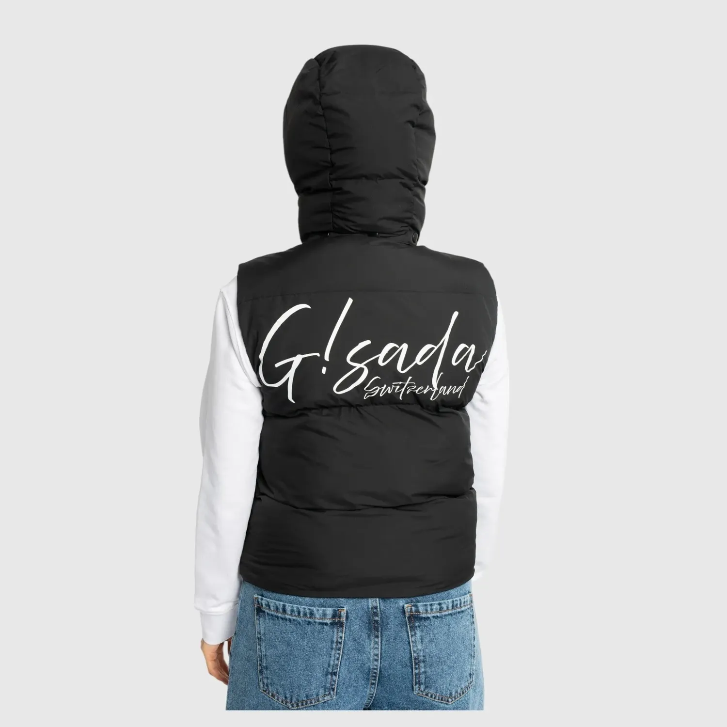 Gisada Puffer gilet svart med hette dame