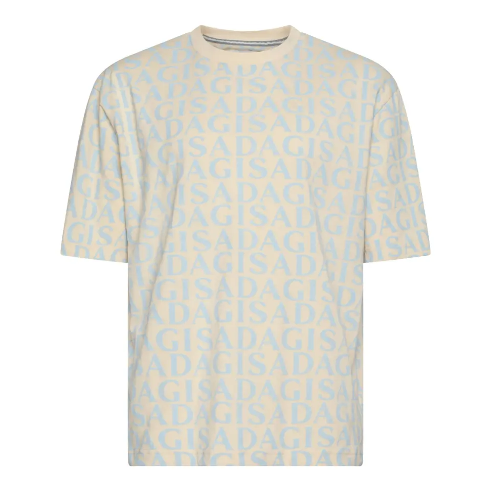 Gisada Chicago 1008 t-skjorte beige allover-print