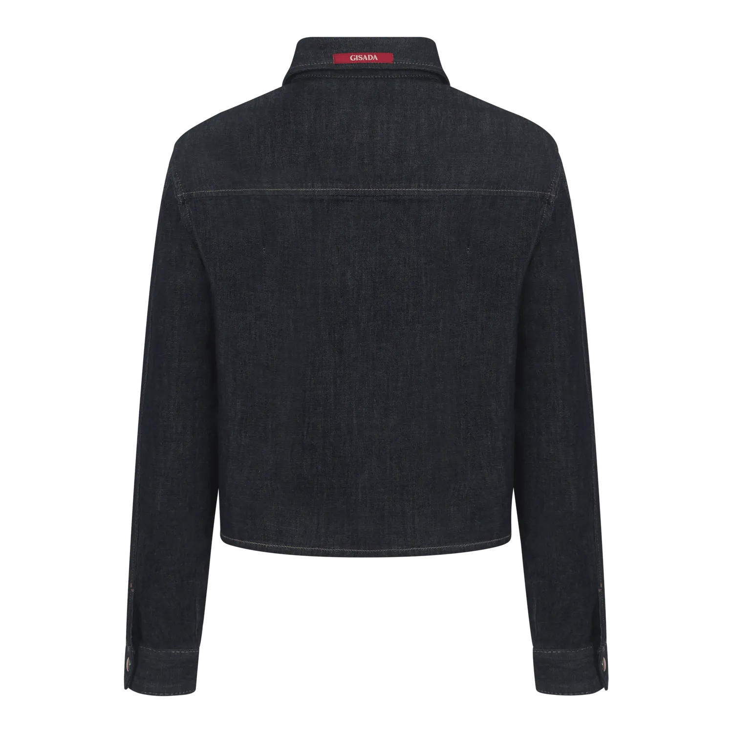 Gisada Crop Regular denimskjorte navy