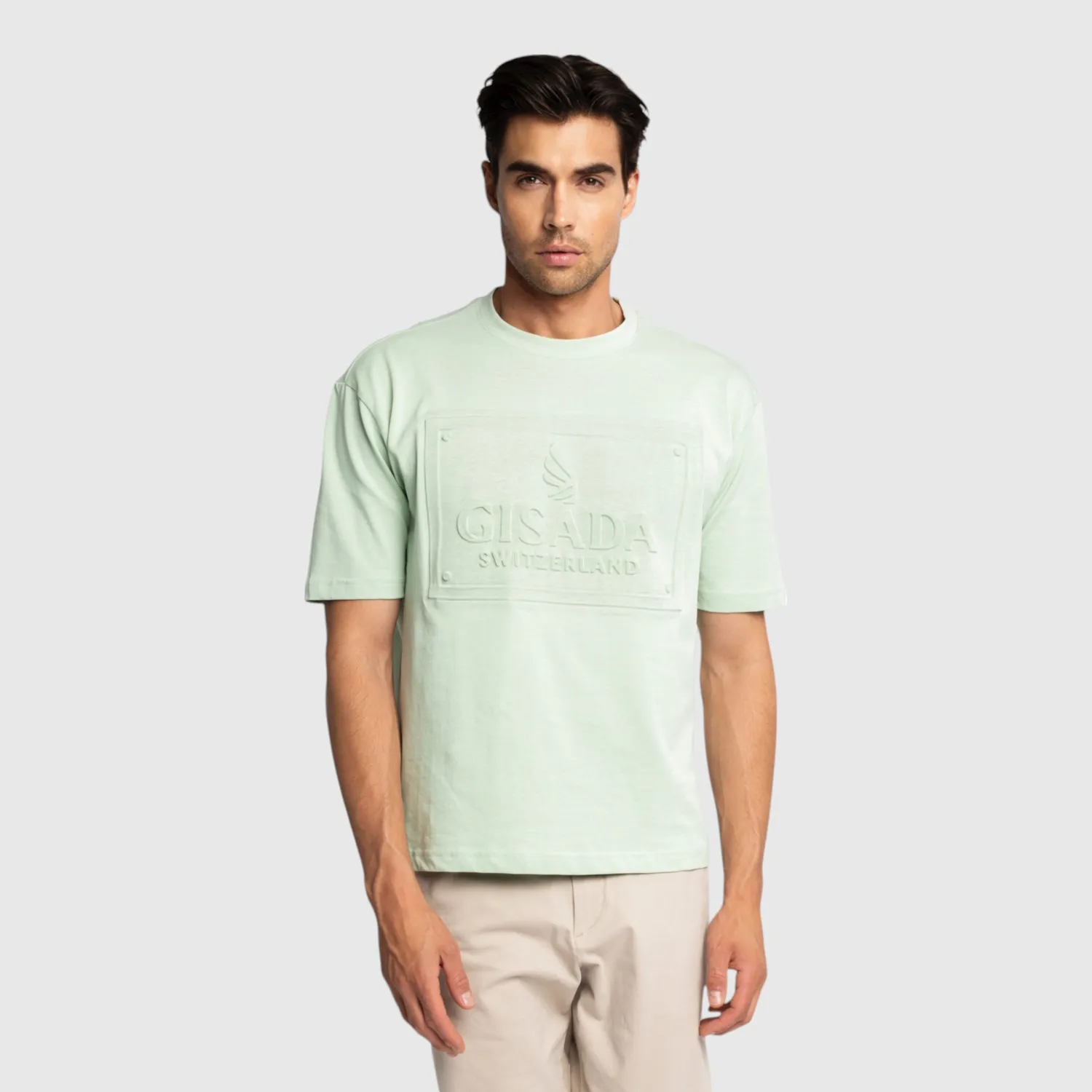Gisada Chicago 1005 t-skjorte herre mint oversized bomull