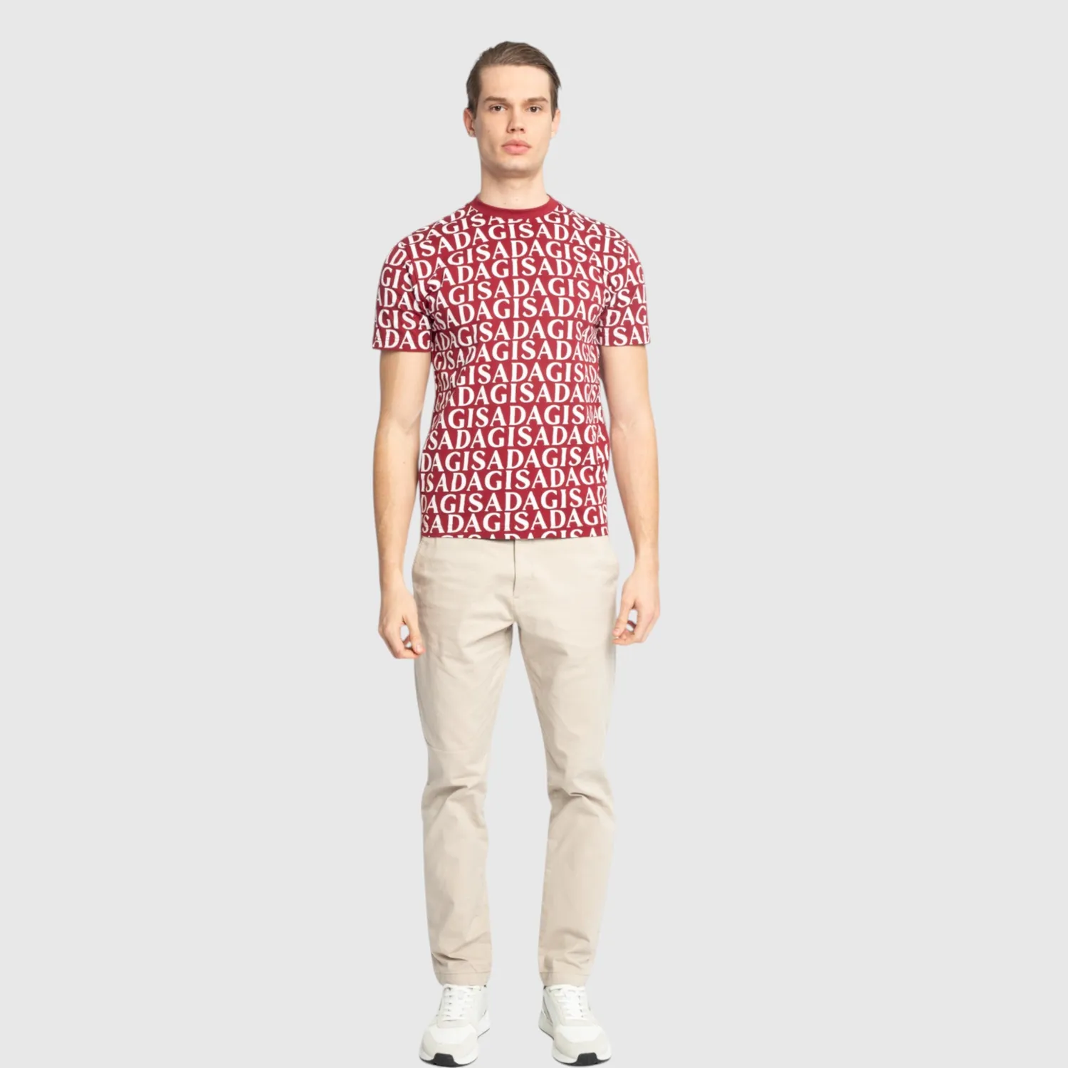 Gisada Allover Print t-skjorte bordeaux