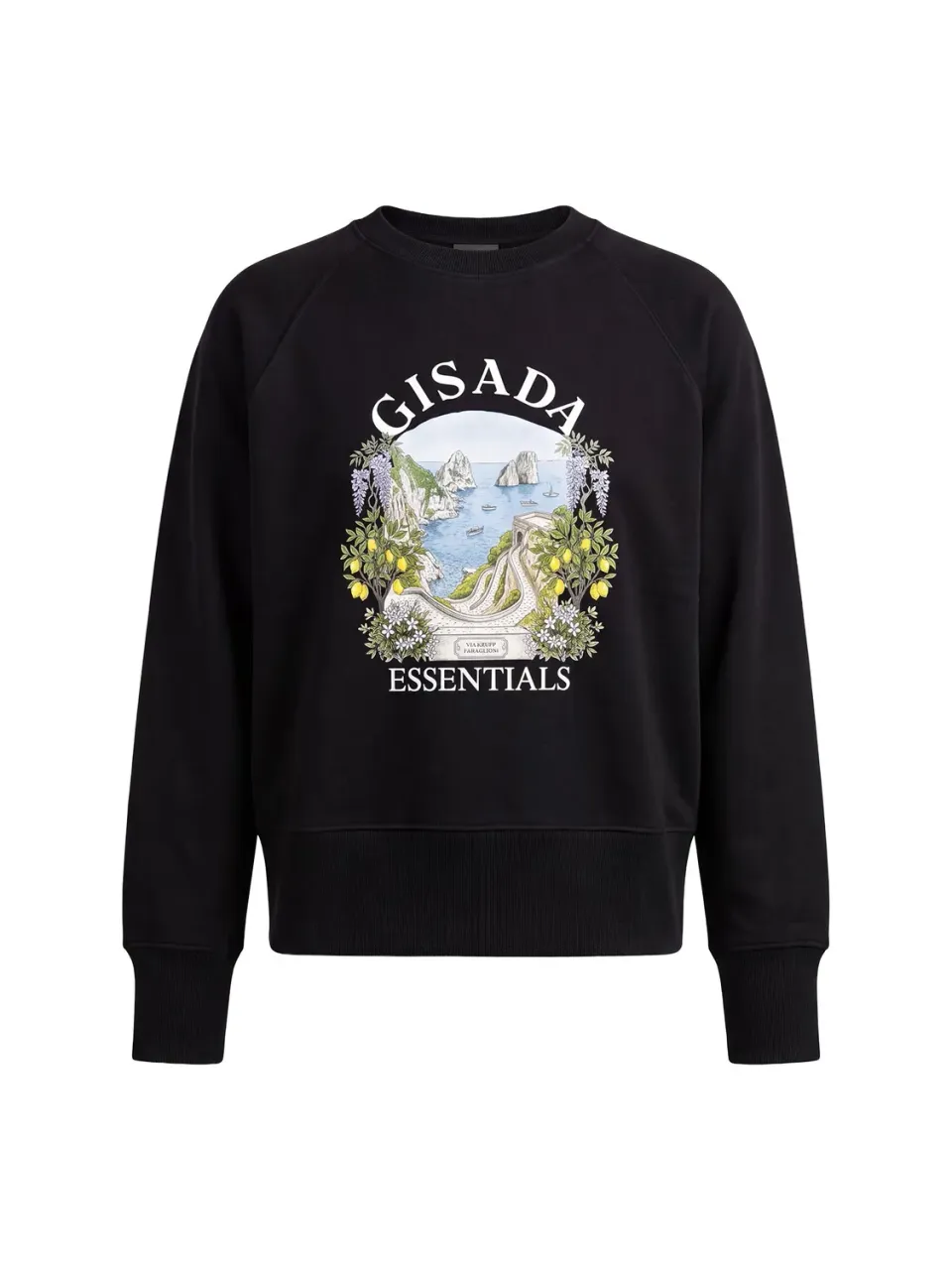 Gisada 6009 sweatshirt svart cropped bomull