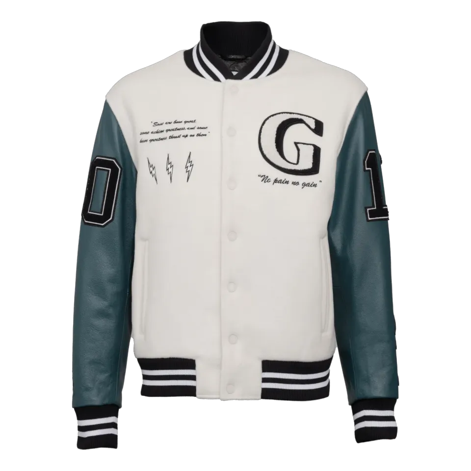 Gisada 1317 varsityjakke Beige ull skinn