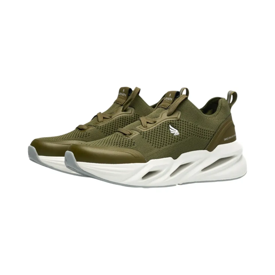 Gisada Knit Runner High sneakers army pustende mesh