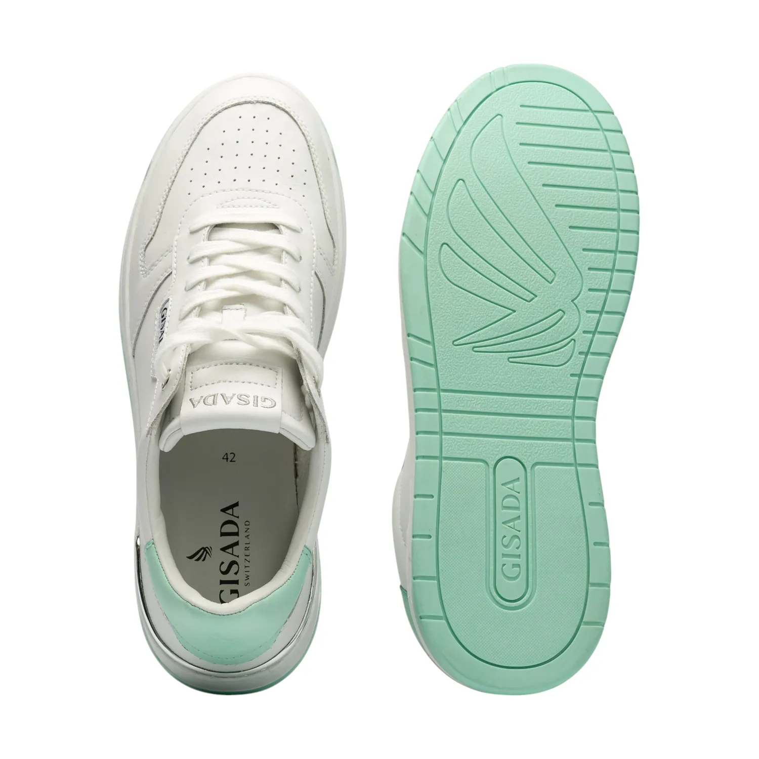 Gisada Trainer sneakers skinn White/Mint lav