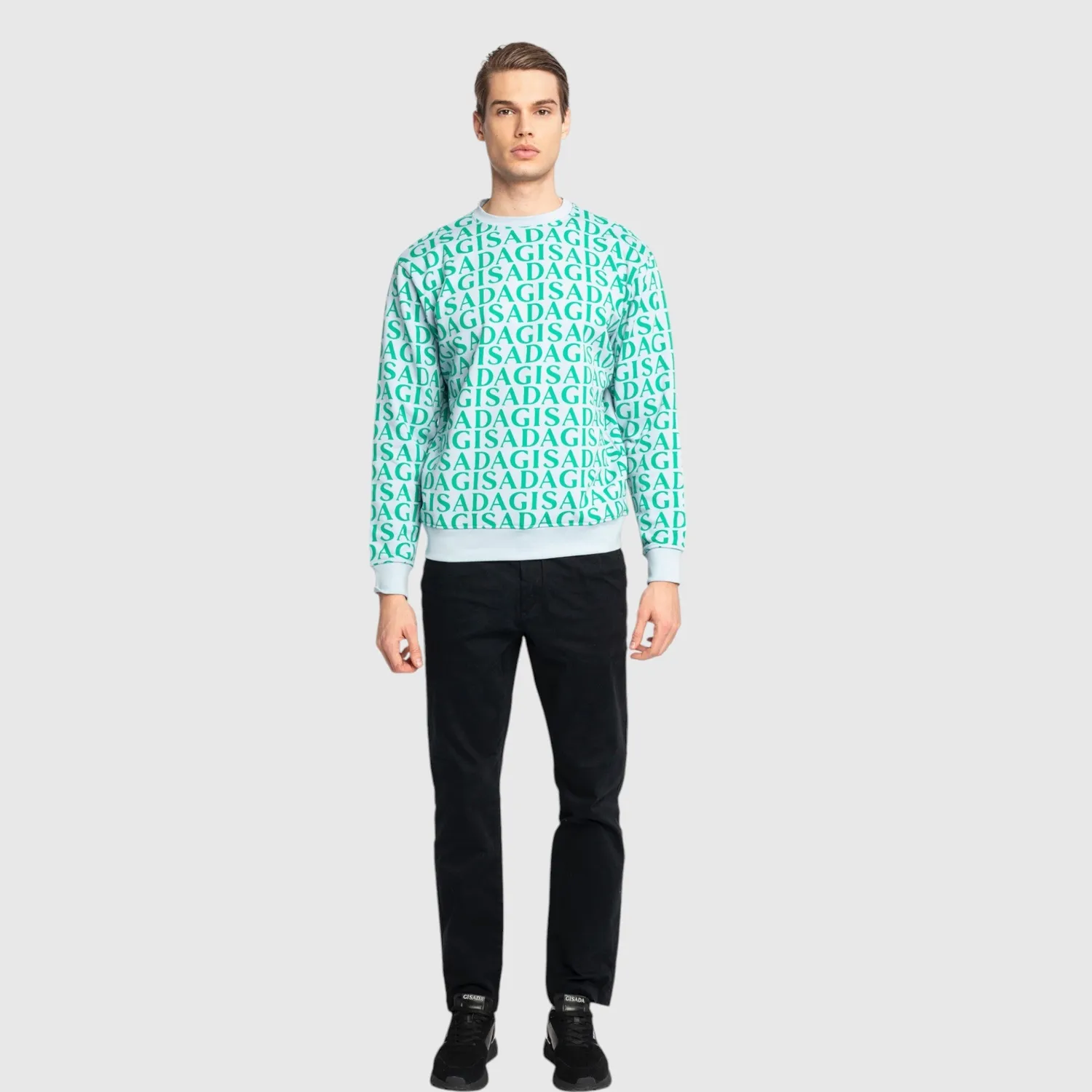 Gisada 3004 sweatshirt Ice Blue bomullsgenser