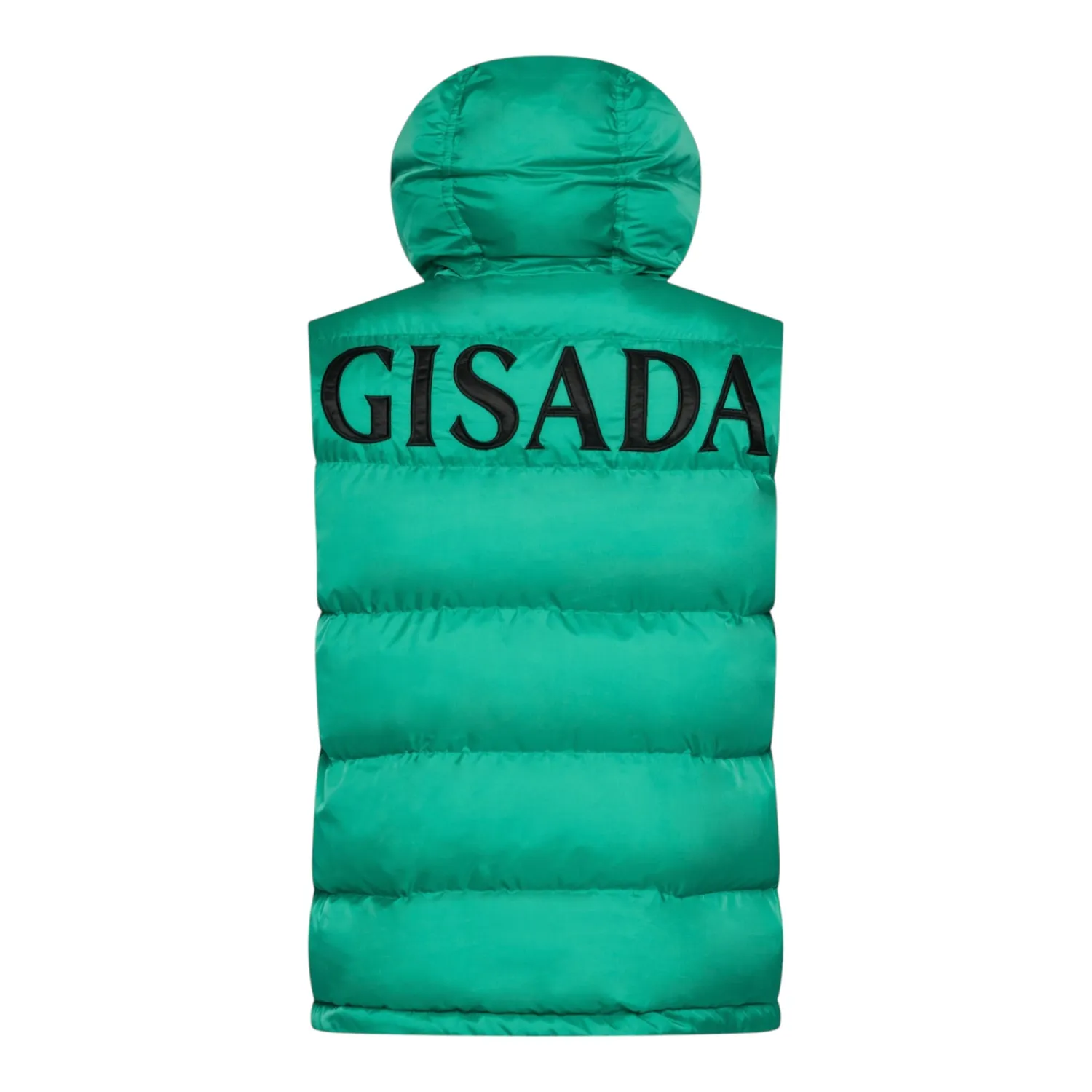 Gisada Puffer Gilet Logo Patch vest smaragdgrønn nylon