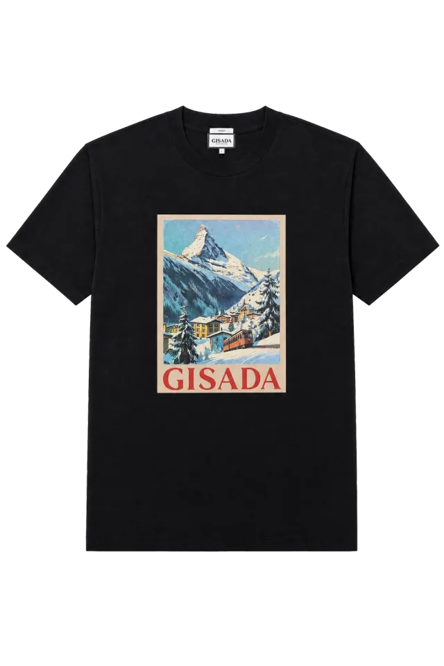 Gisada 1012 t-skjorte bomull svart med print