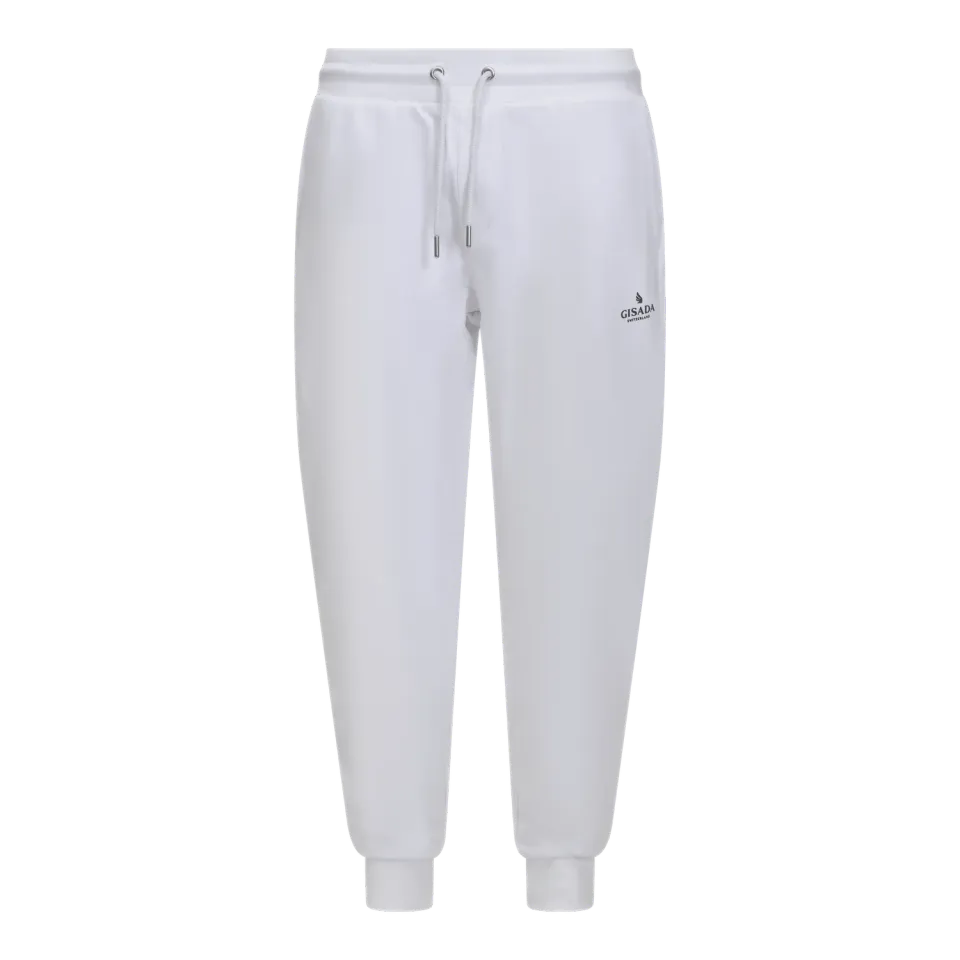 Gisada joggebukse hvit bomull regular fit herre