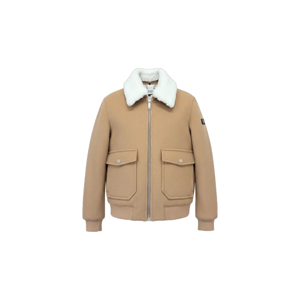 Gisada 1319 ulljakke beige shearling