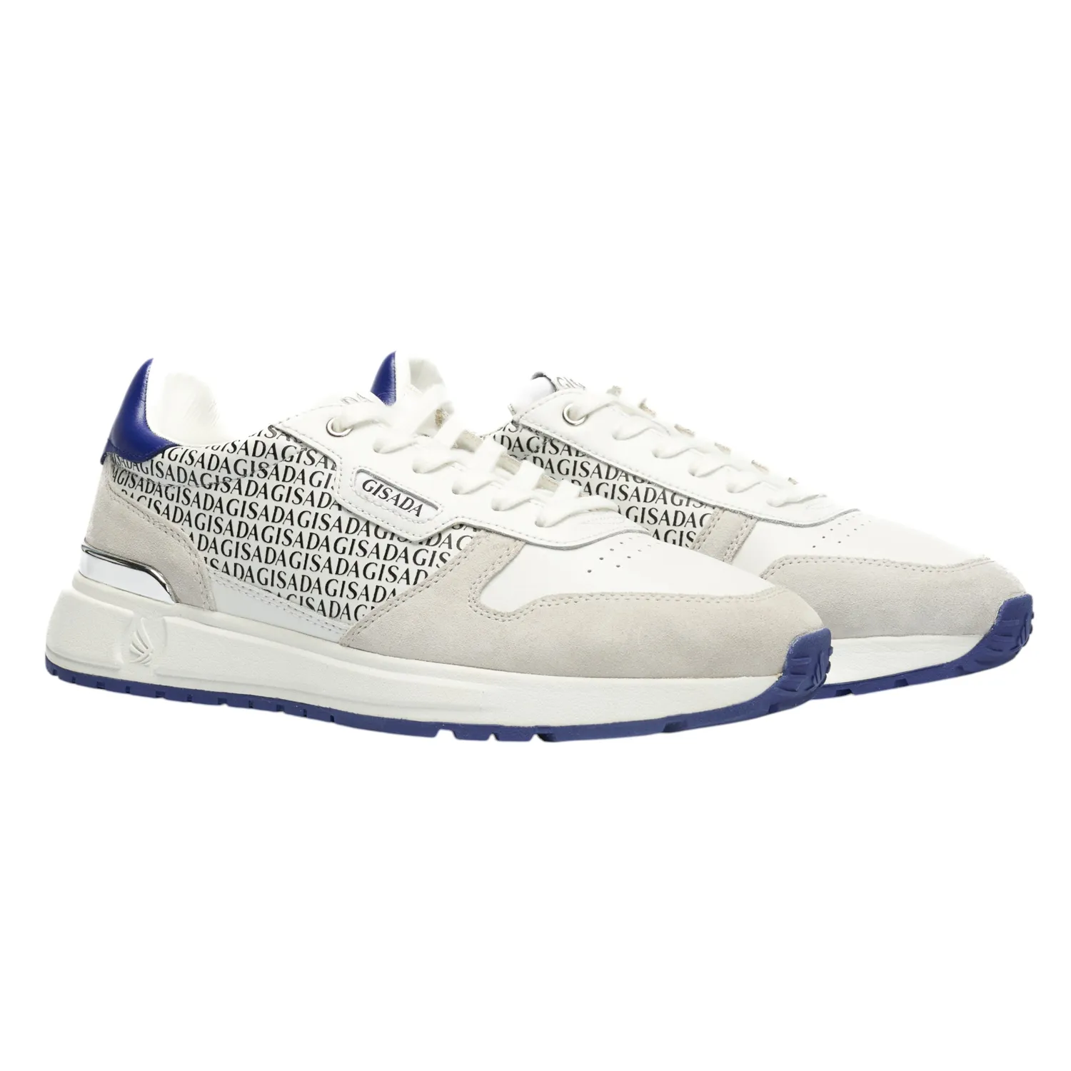 Gisada Retro Running Sneaker joggesko hvit navy semsket