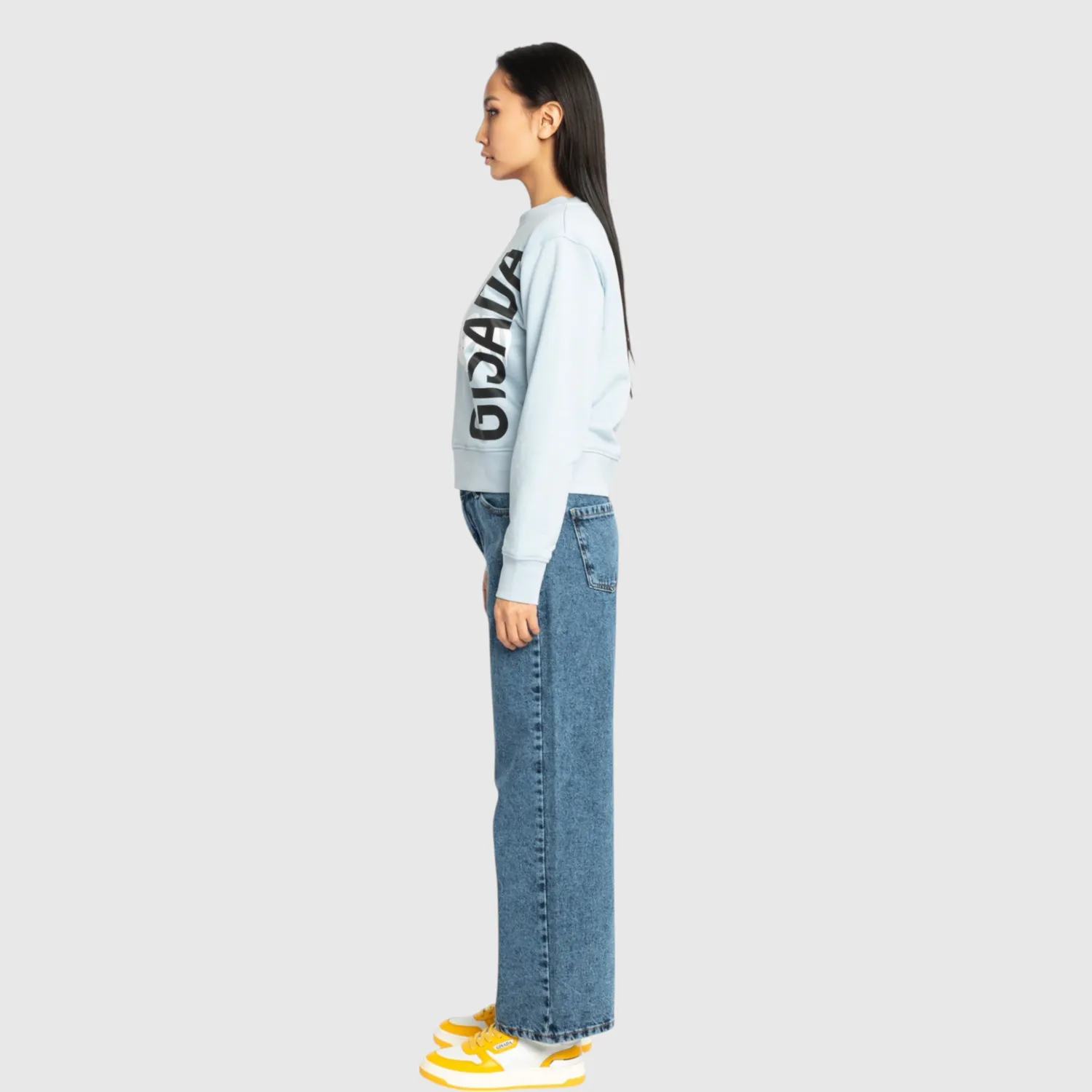 Gisada 6003 Berlin sweatshirt ice blue – cropped bomull
