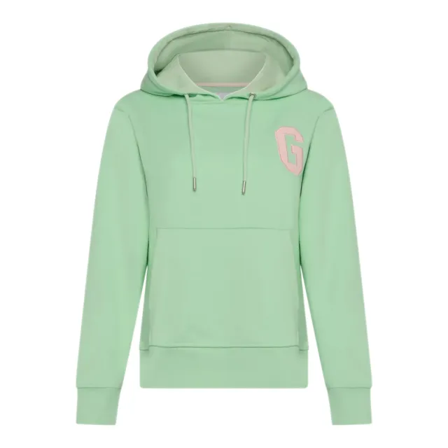 Gisada Regular Fit Hoodie Cotton Patch Print hettegenser mint