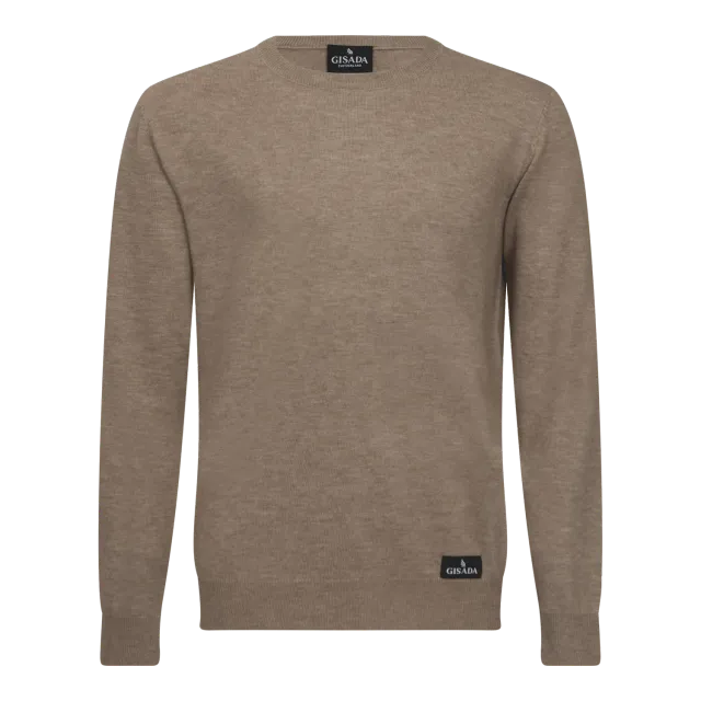 Gisada 1203 genser beige bomull rund hals