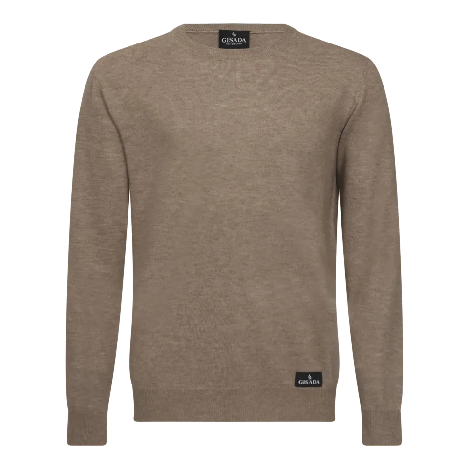 Gisada 1203 genser beige bomull rund hals