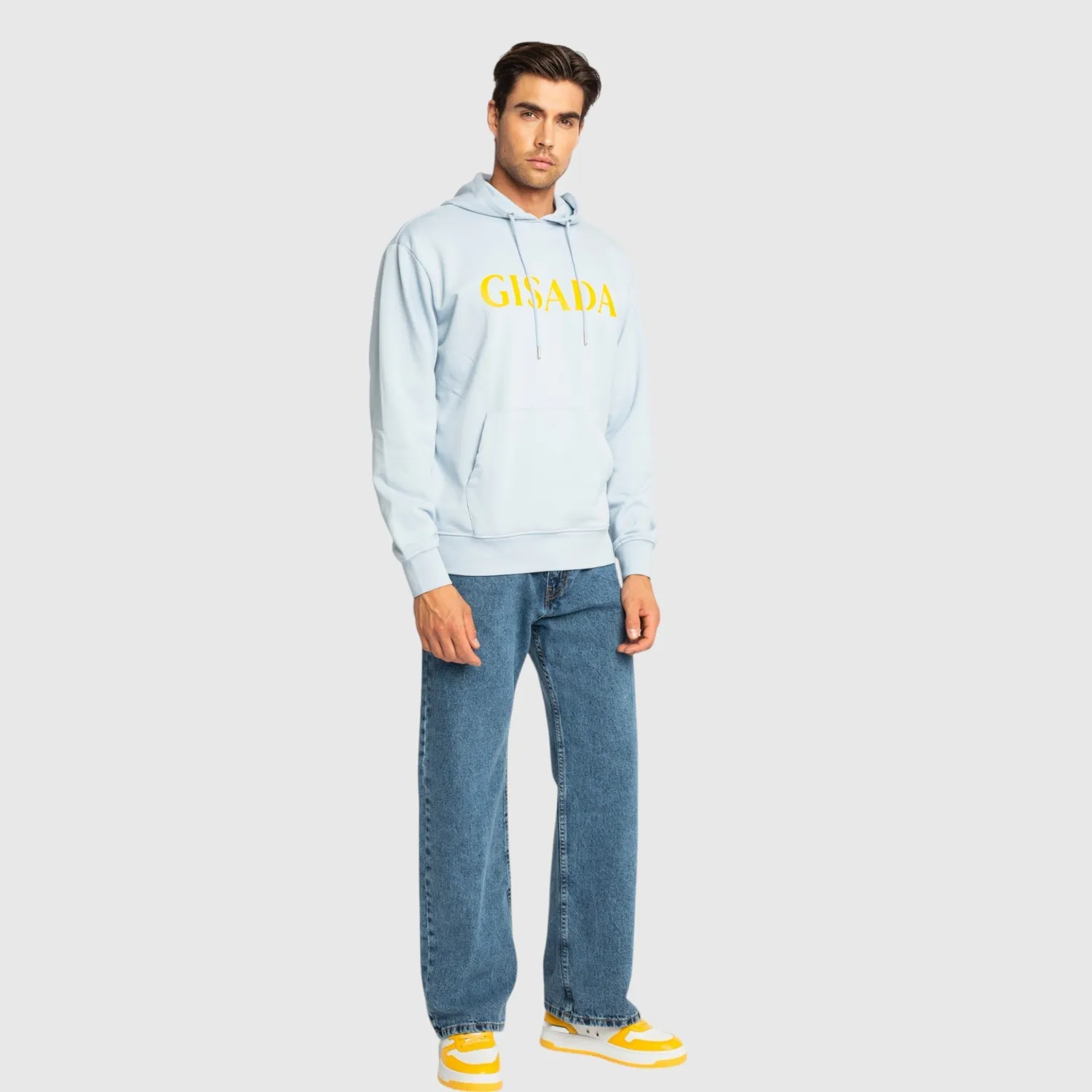 Gisada 3007 hoodie herre isblå regular fit