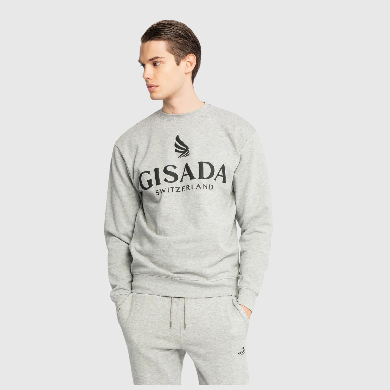 Gisada 3000 sweatshirt grå puff-print herre