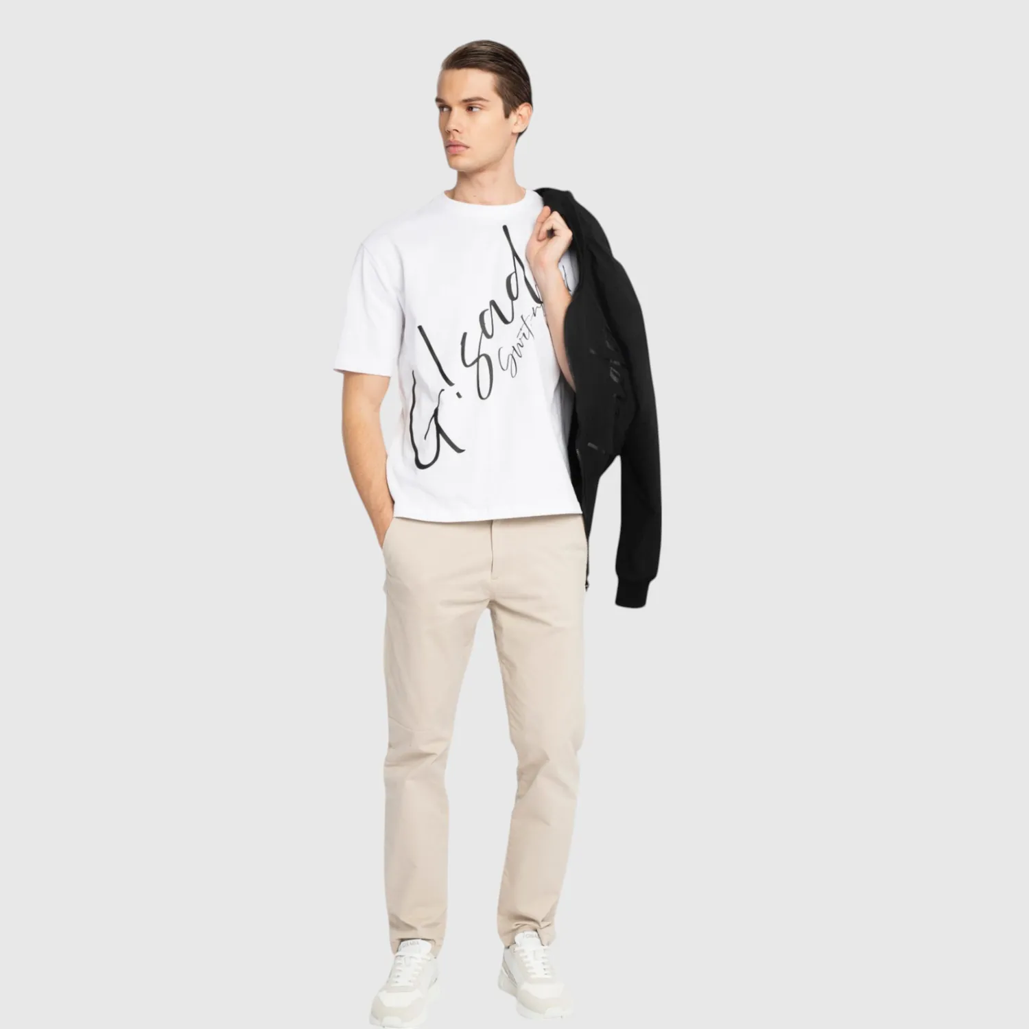 Gisada 1007 T-skjorte herre hvit oversized