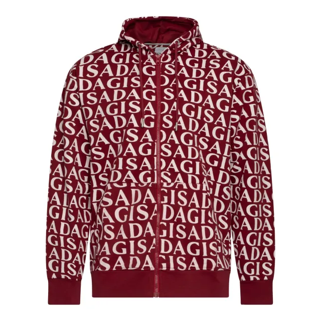 Gisada 3008 zip-hoodie bordeaux – bomull allover