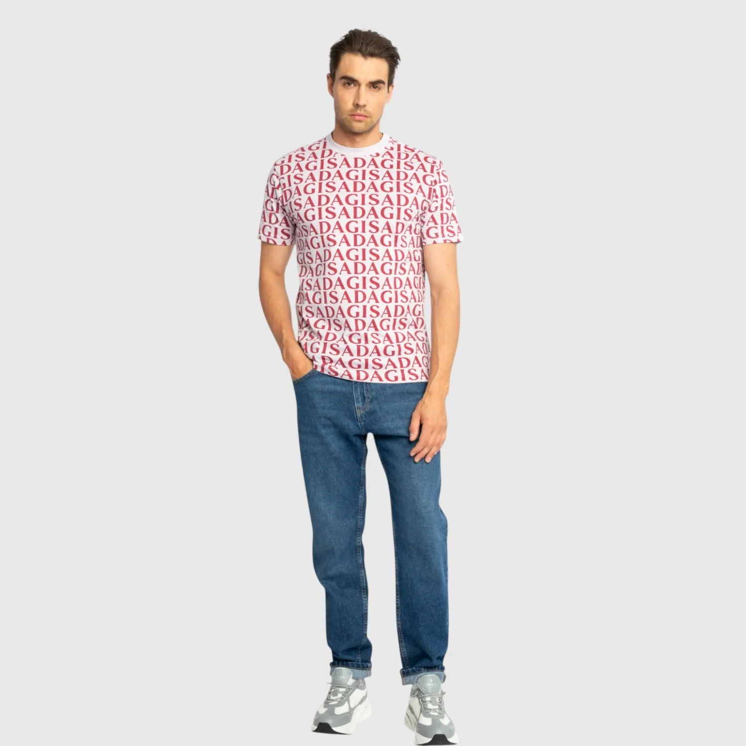 Gisada 1003 Paris t-skjorte lilla monogram