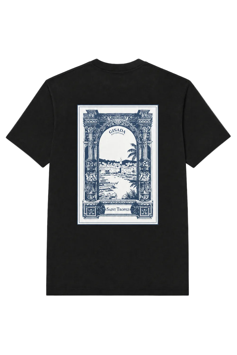 Gisada 1017 unisex t-skjorte svart fin jersey