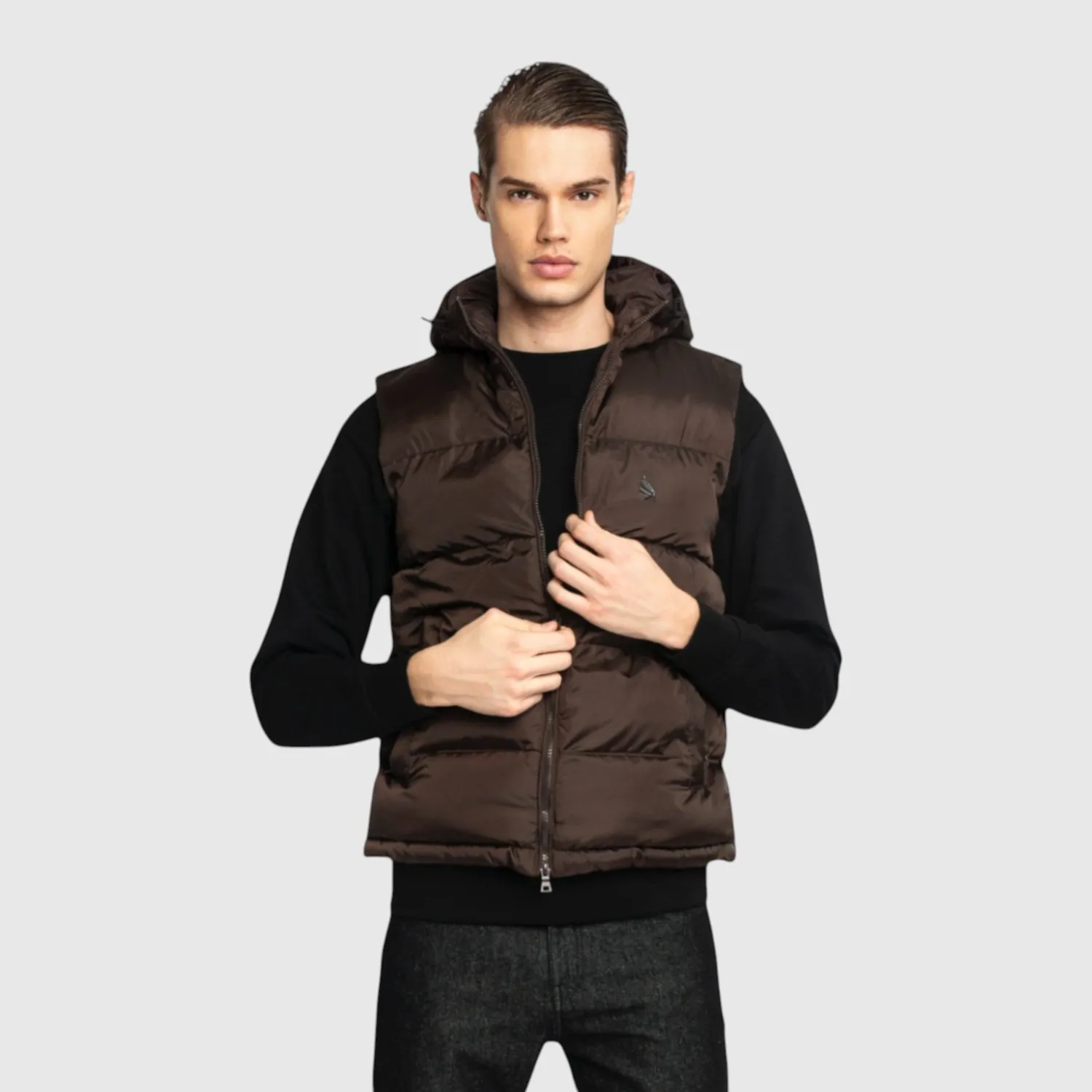 Gisada 1312 vest brun herre – puffer gilet