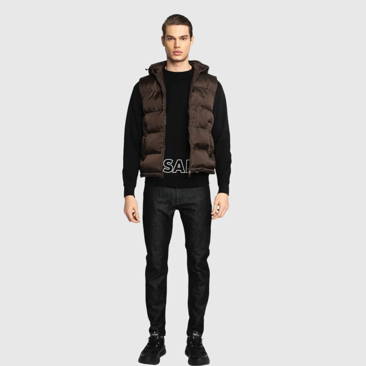 Gisada 1312 vest brun herre – puffer gilet