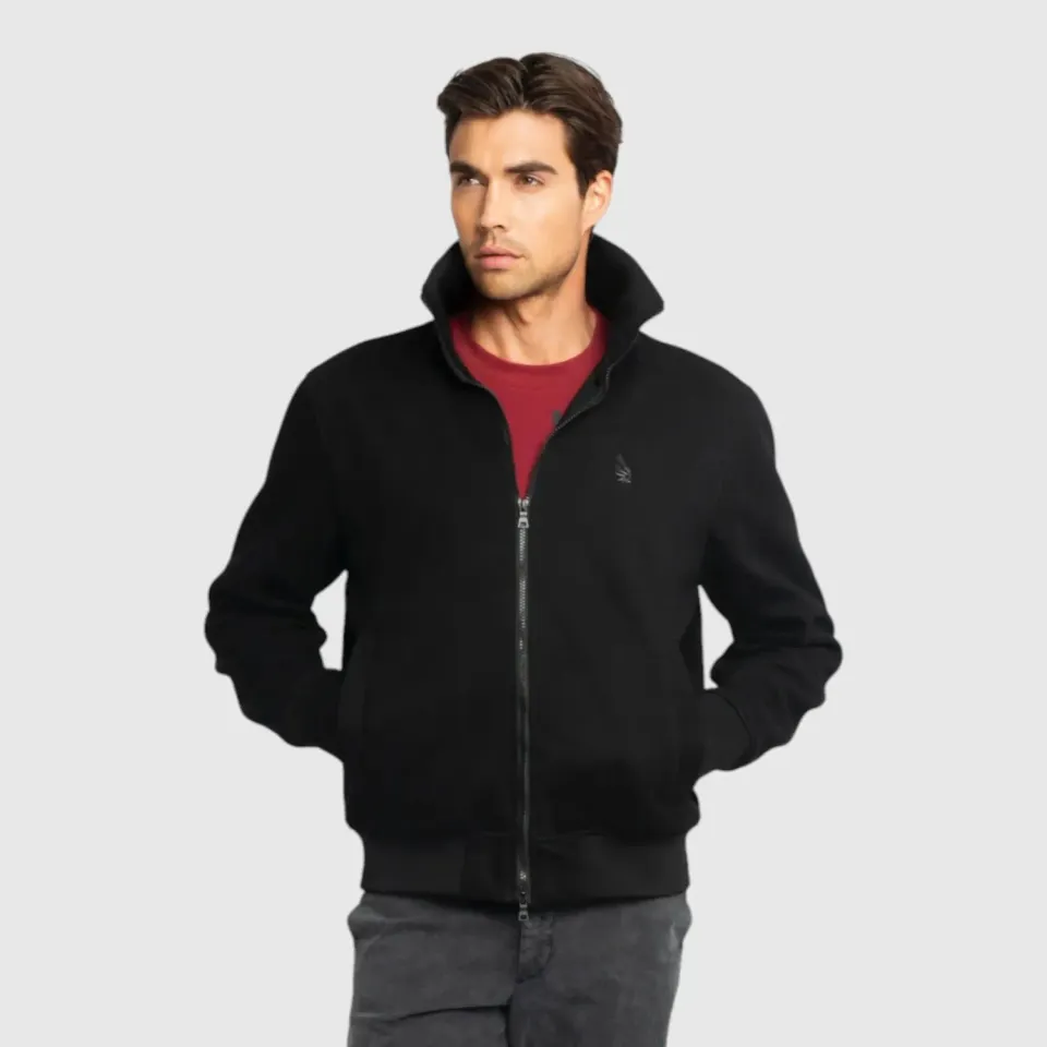 Gisada 1310 vindjakke svart regular fit strikk