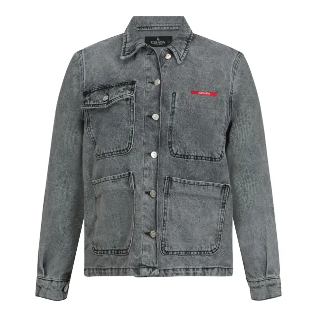 Gisada 1408 denimjakke Snow Grey boxy