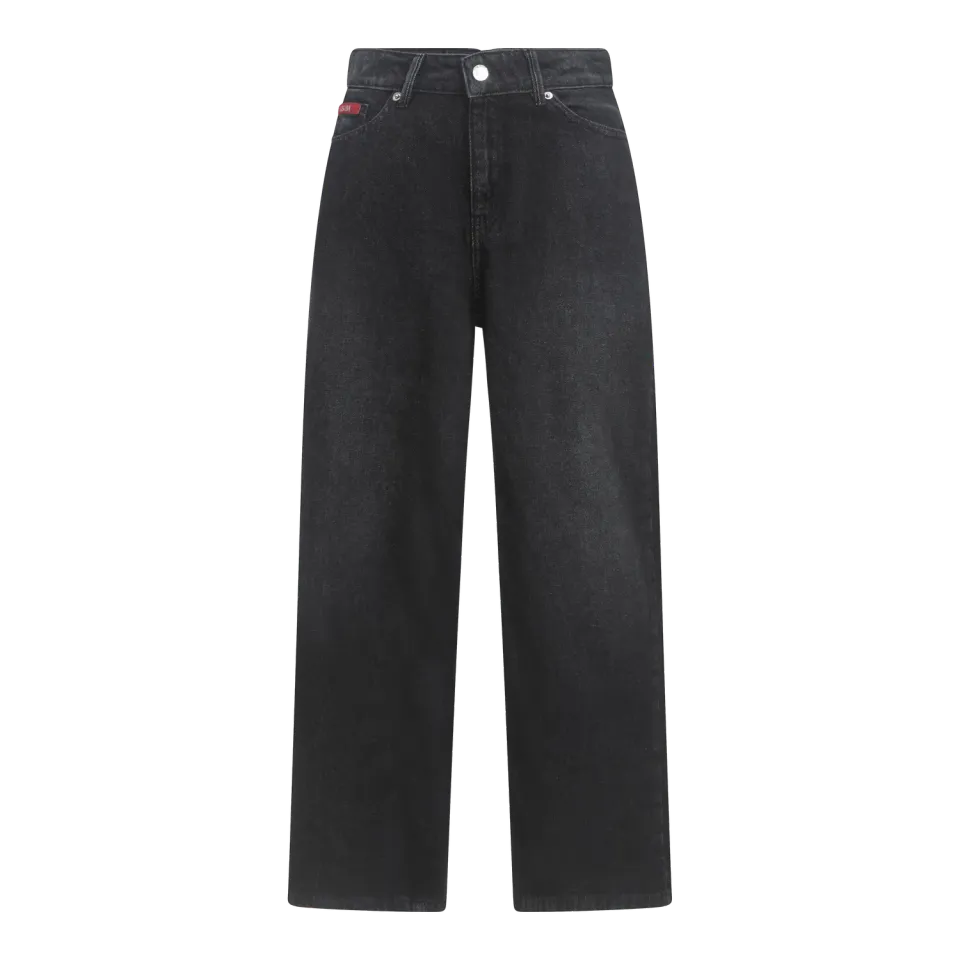 Gisada 1405 boyfriend jeans svart cropped denim