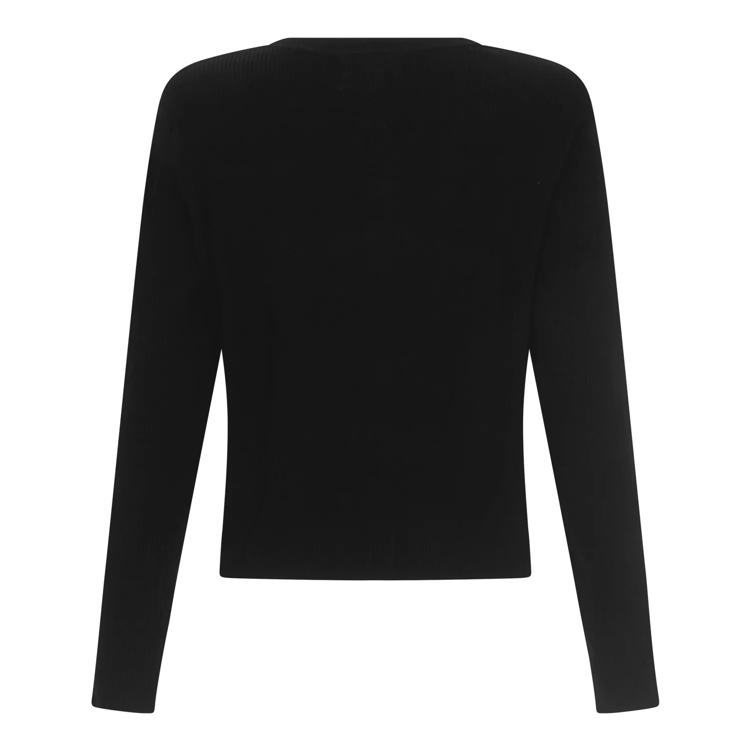 Gisada knit skjorte dame svart ribbet patch