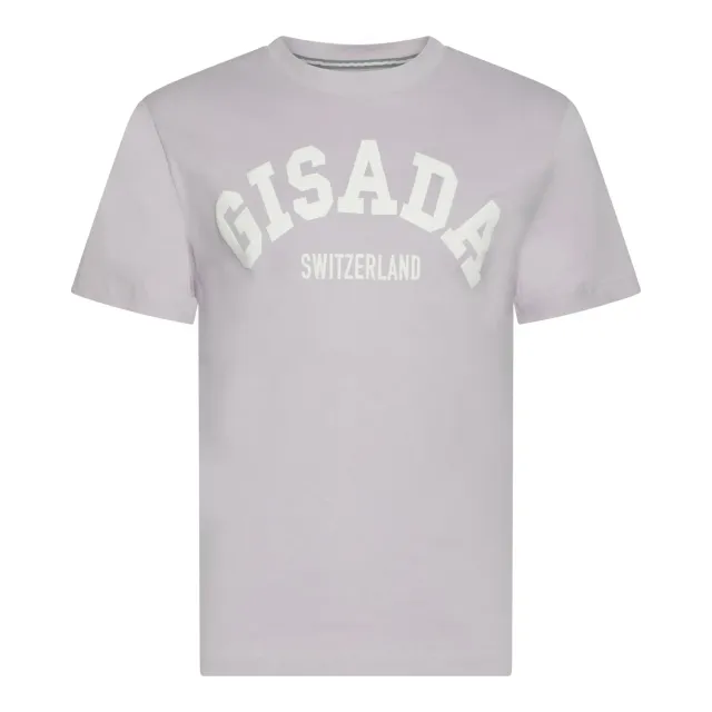 Gisada Regular Fit T-Shirt Jersey Cotton College Puff Print t-skjorte lilla