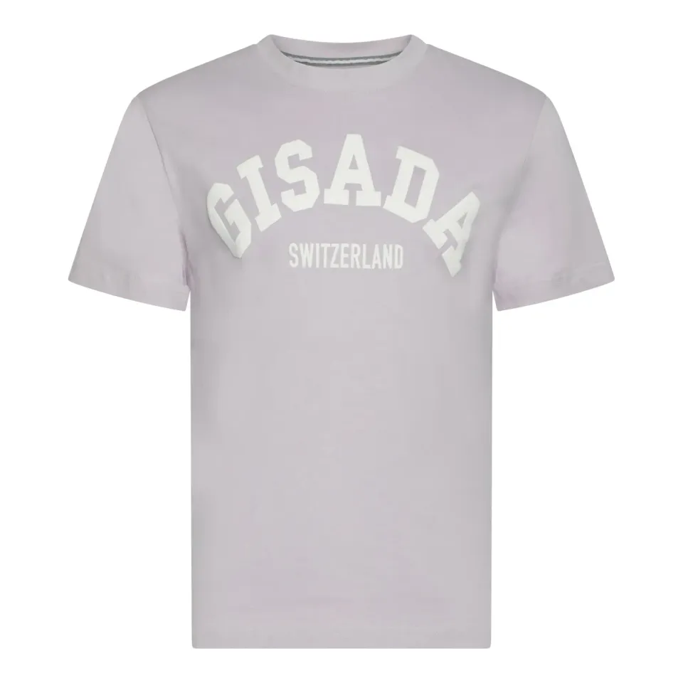 Gisada Regular Fit T-Shirt Jersey Cotton College Puff Print t-skjorte lilla
