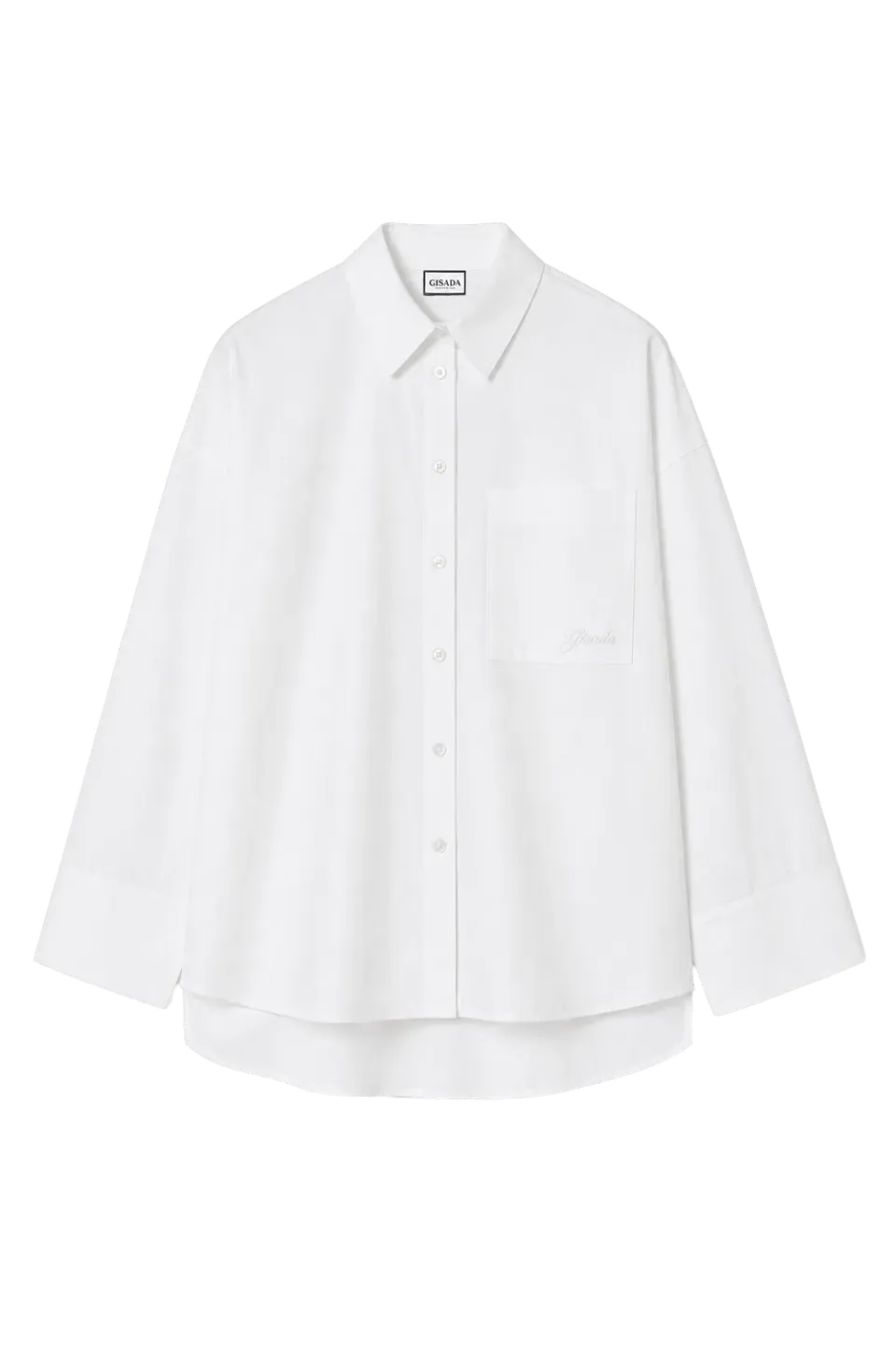 Gisada 1412 skjorte hvit silk cotton popeline