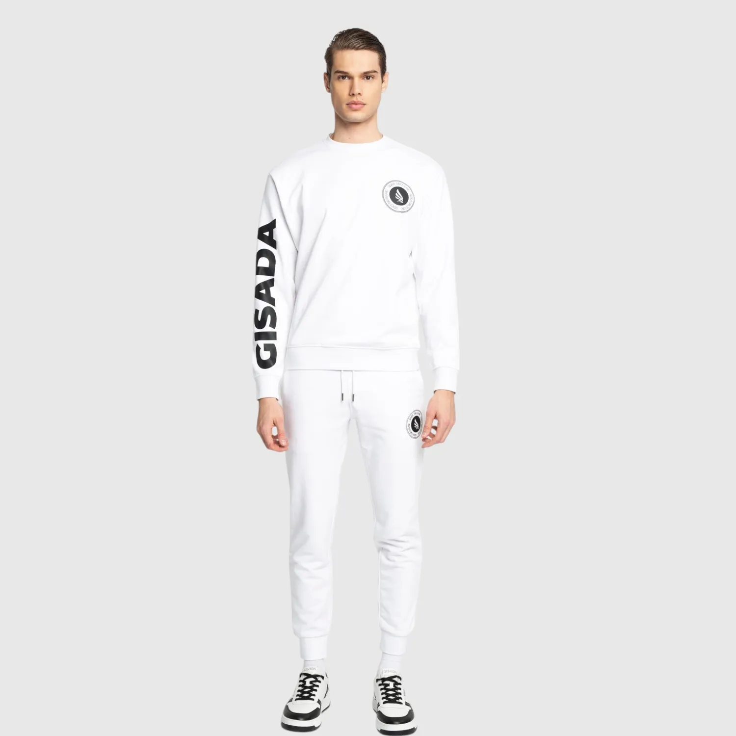 Gisada Rio 3002 sweatshirt hvit melloms bomull