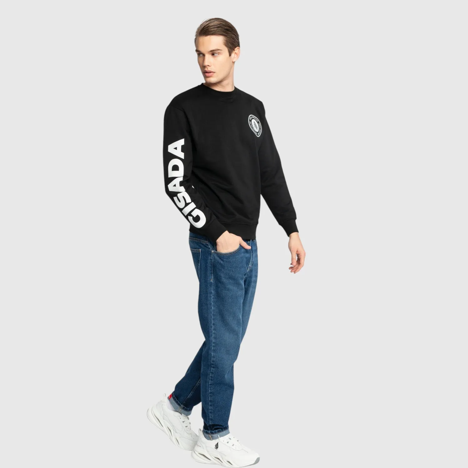 Gisada Rio 3002 Gensersvart regular fit mellomtykk bomull