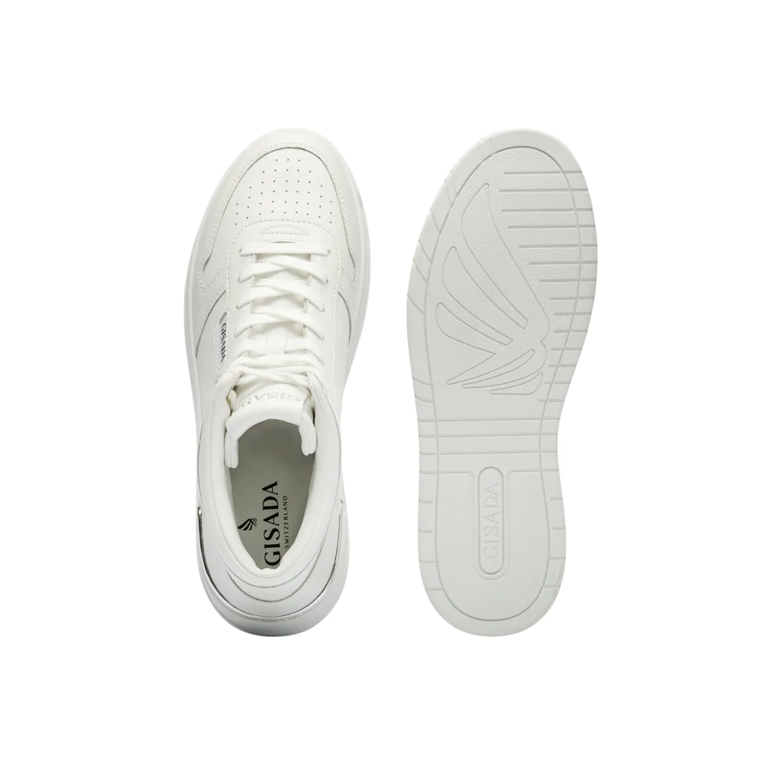 Gisada Trainer 17002 Sneakers hvite mid-top skinn