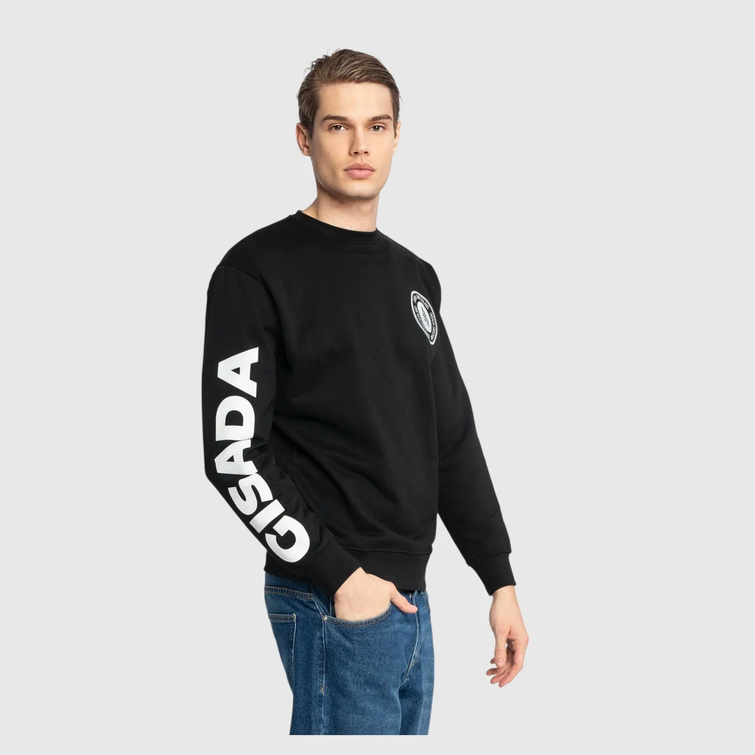 Gisada Rio 3002 Gensersvart regular fit mellomtykk bomull