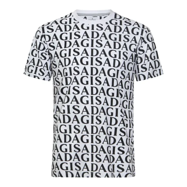 Gisada 1003 t-skjorte hvit herre regular monogram